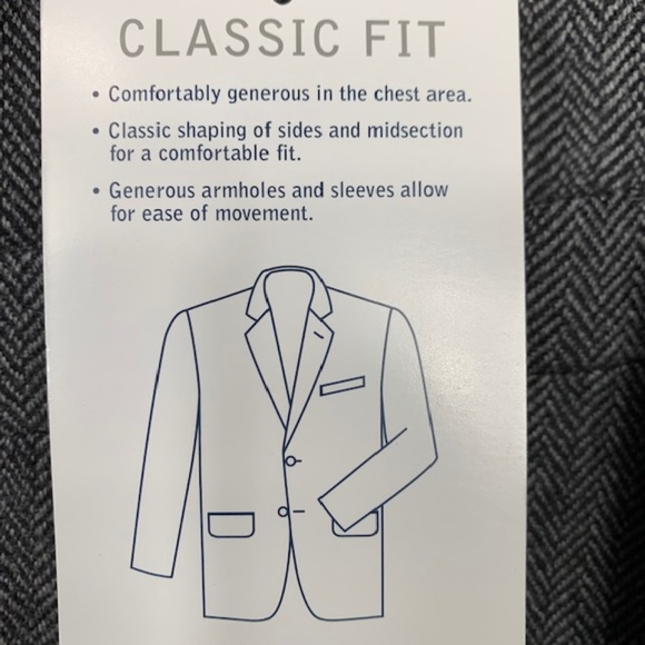 Stafford Black Herringbone Classic Fit Suit Jacket - Picture 8 of 8